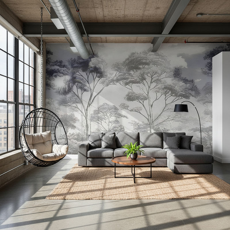 Fototapeta Szary las