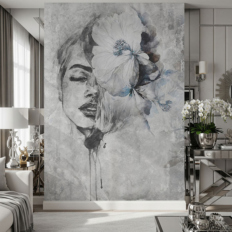 Fototapeta Twarz kobiety z kwiatem