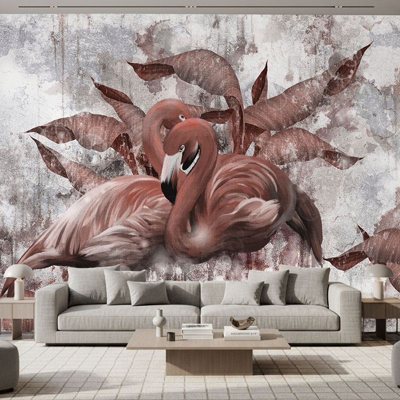 Fototapeta Flamingi na teksturowanym tle