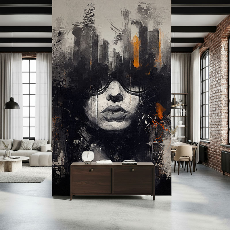 Fototapeta Twarz dziewczyny, abstrakcja