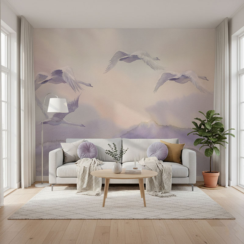 Fototapeta Lecące łabędzie