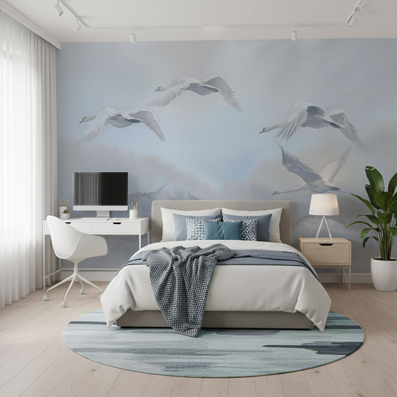 Fototapeta Lecące łabędzie