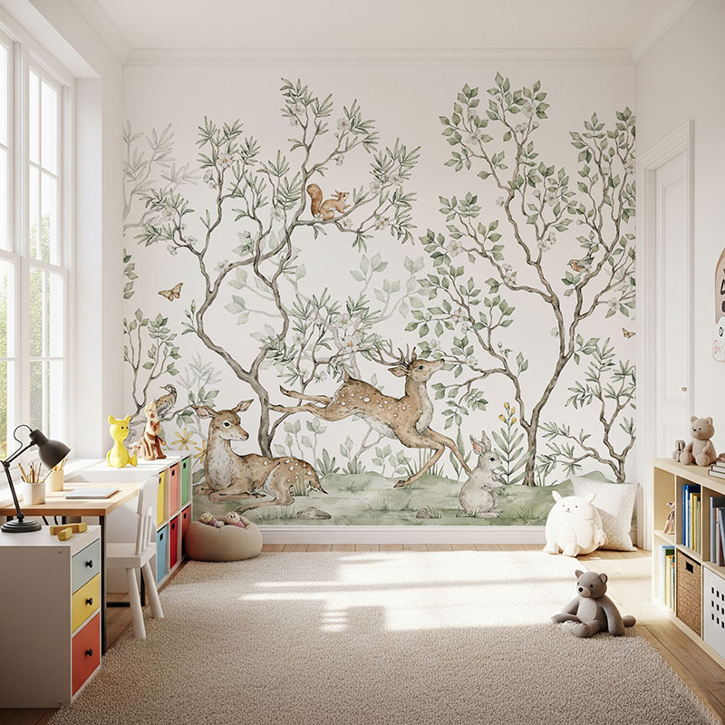 Fototapeta Leśne zwierzątka wśród drzew