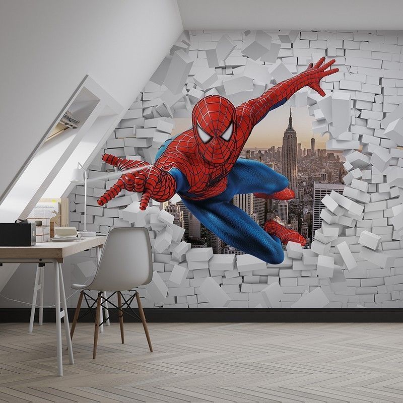 Fototapeta 3D - Spiderman burzy ścianę