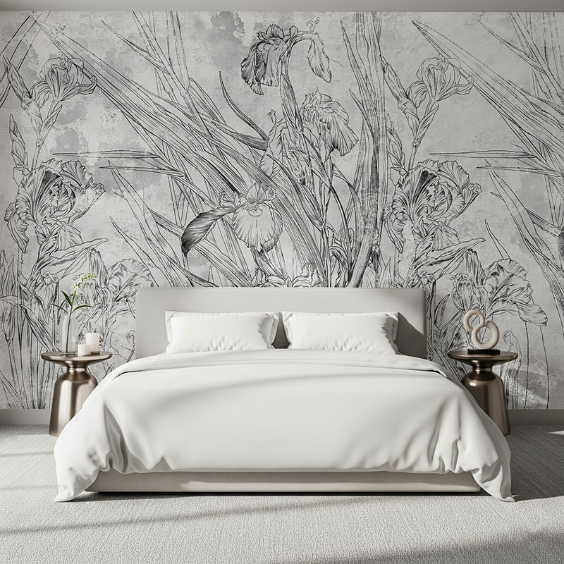 Fototapeta Kwiaty Irysy Szkic 