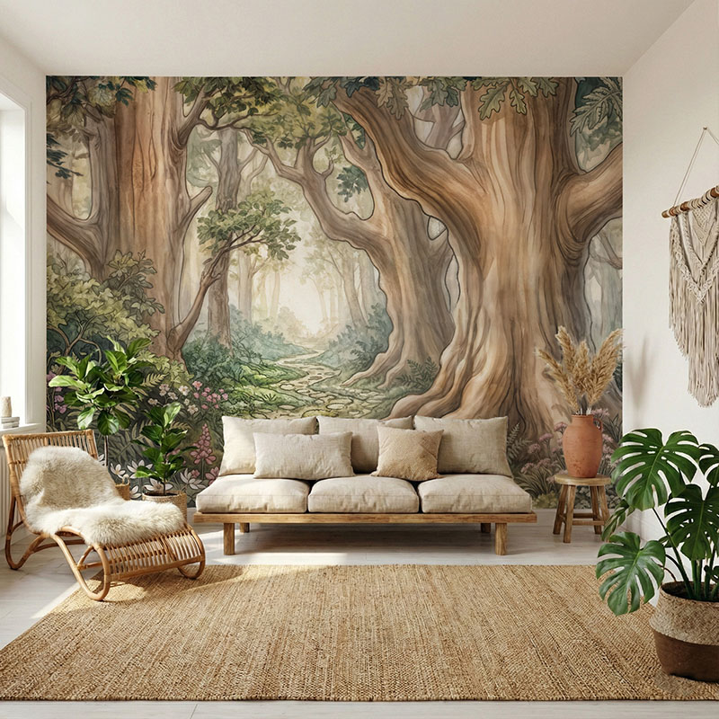 Fototapeta Kwiaty w starym lesie