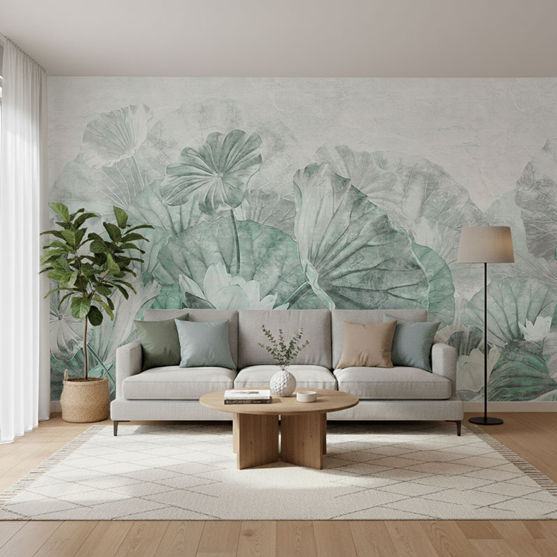 Fototapeta Liście i kwiaty lotosu