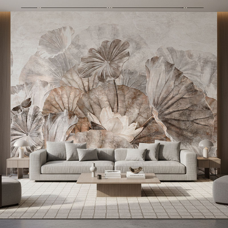 Fototapeta Liście i kwiaty lotosu