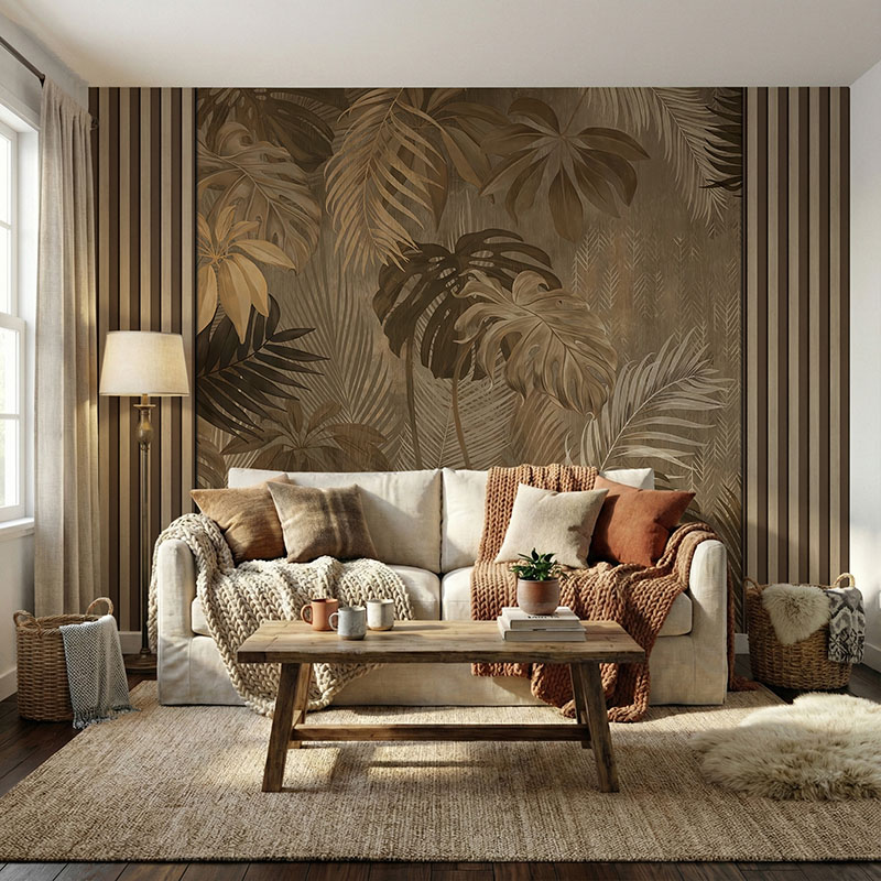 Fototapeta Tropikalne liście z panelami