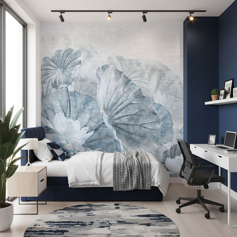 Fototapeta Liście i kwiaty lotosu