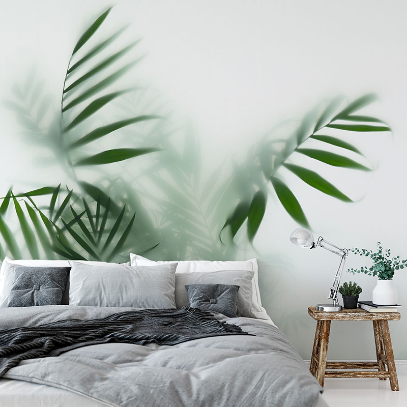 Fototapeta Palmy we mgle - efekt trójwymiaru