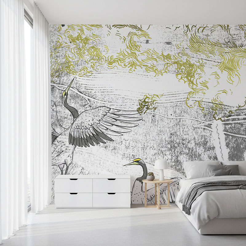 Fototapeta Żurawie na abstrakcyjnym tle