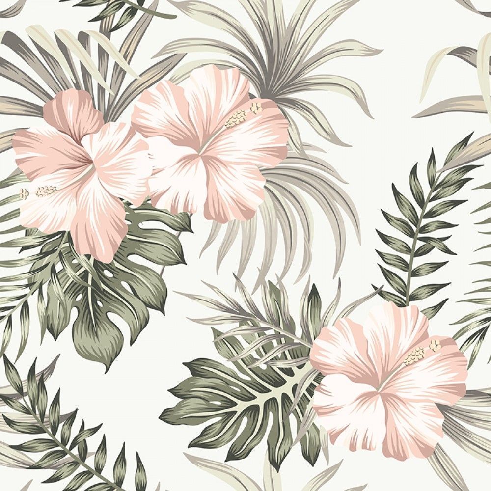  Tropikalny kwiat hibiskusa - wzór vintage