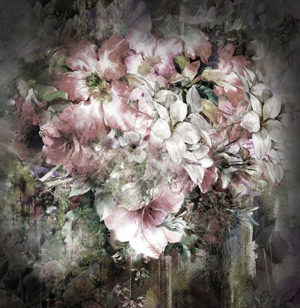 Fototapeta Bukiet kwiatów - malarstwo akwarelowe 
