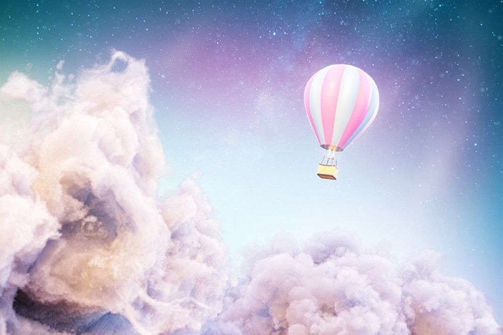 Fototapeta Z Balonem nad chmurami