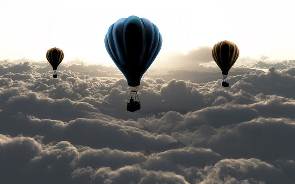 Naklejka na meble Balony nad chmurami