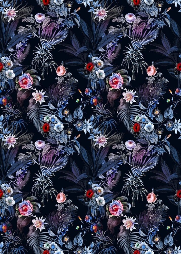 Fototapeta Tropikalne Kwiaty 3D - akwarelowy wzór z efektem 3D
