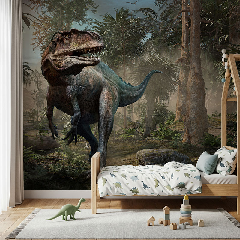 Dinozaur w lesie
