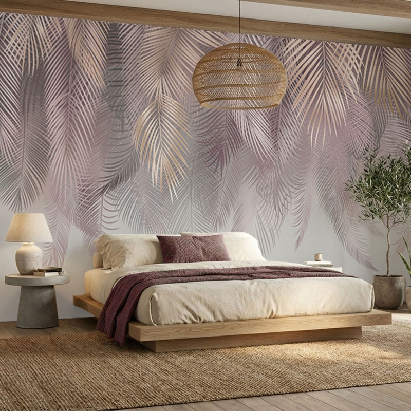 Liście palmowe, mural