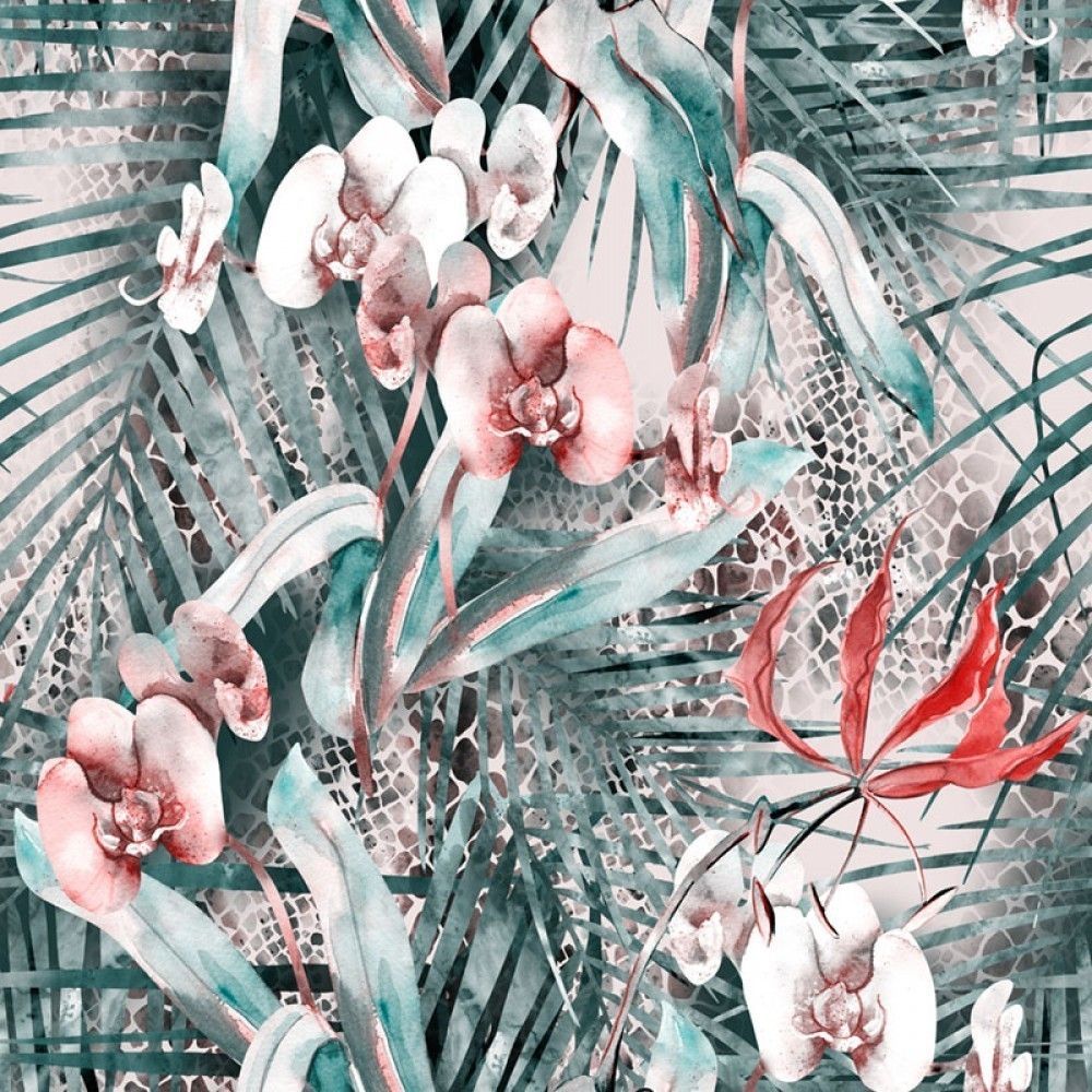 Fototapeta Tropikalne kwiaty, wzór