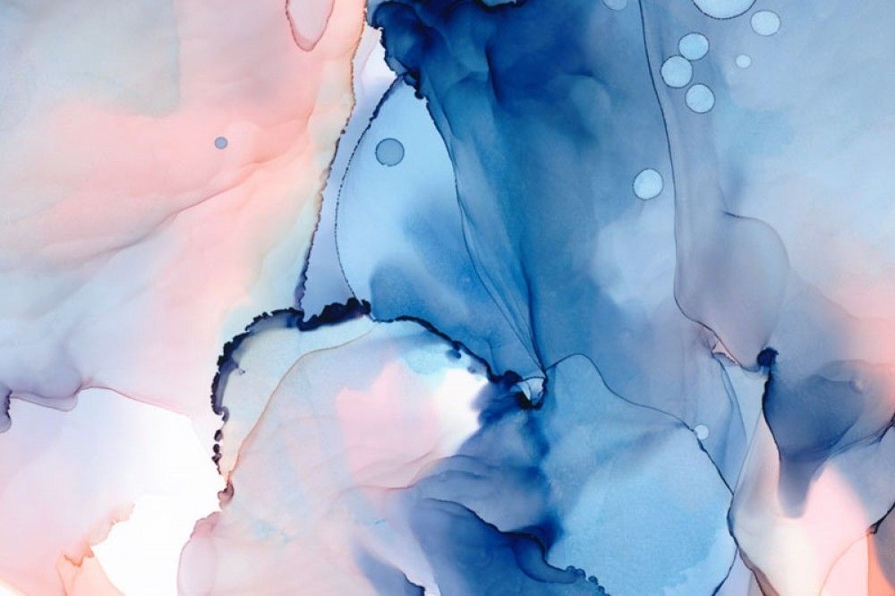 Naklejka na meble Abstrakcja w kolorach niebieskich i różowych