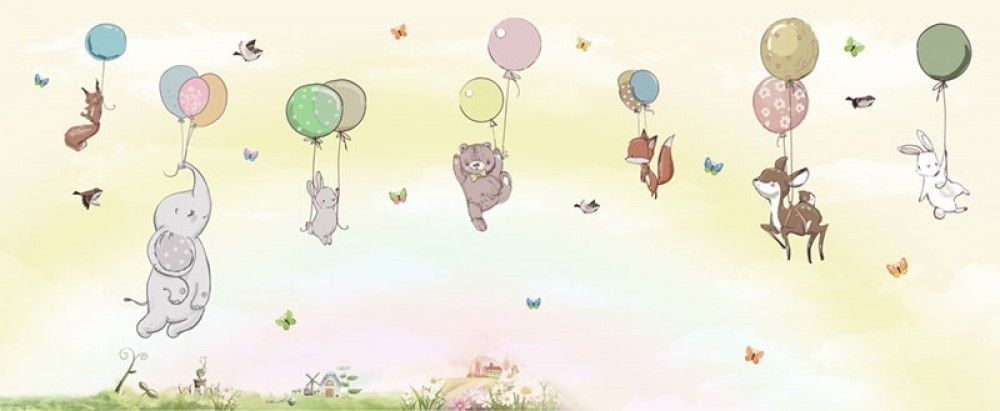 Fototapeta zwierzątka z balonikami