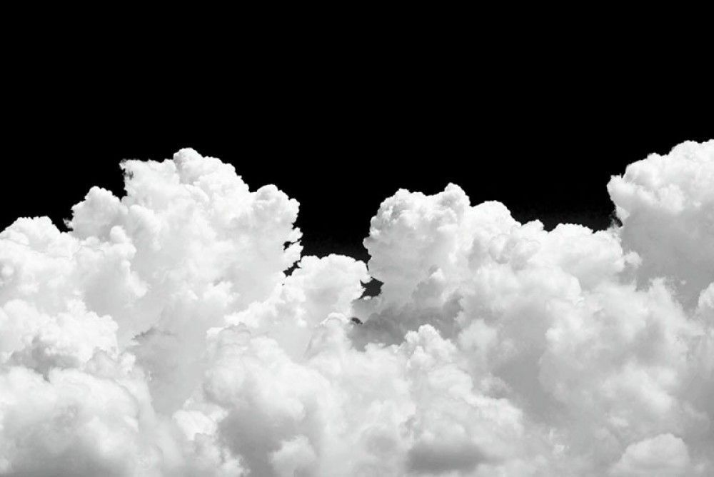 Fototapeta Białe chmury na czarnym tle