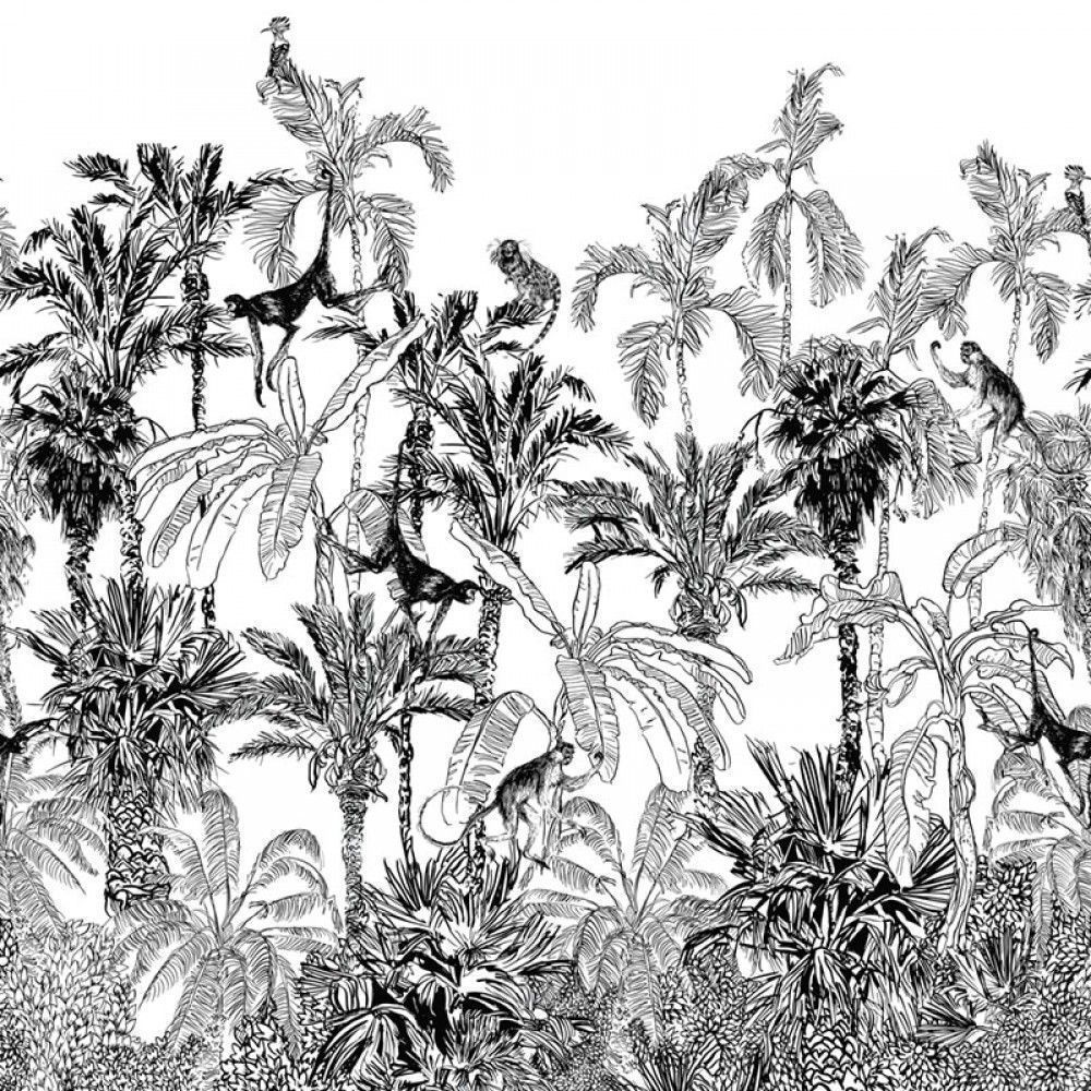 Fototapeta Tropikalna dżungla z małpami, wzór