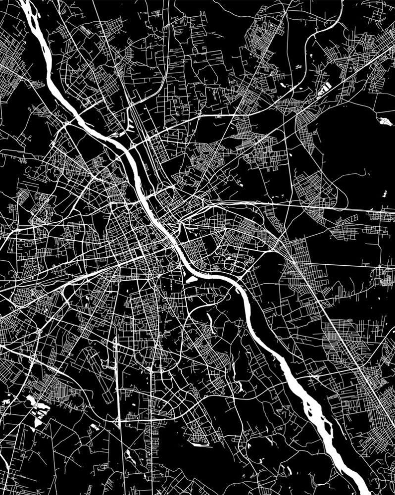 Fototapeta Mapa miasta Warszawy
