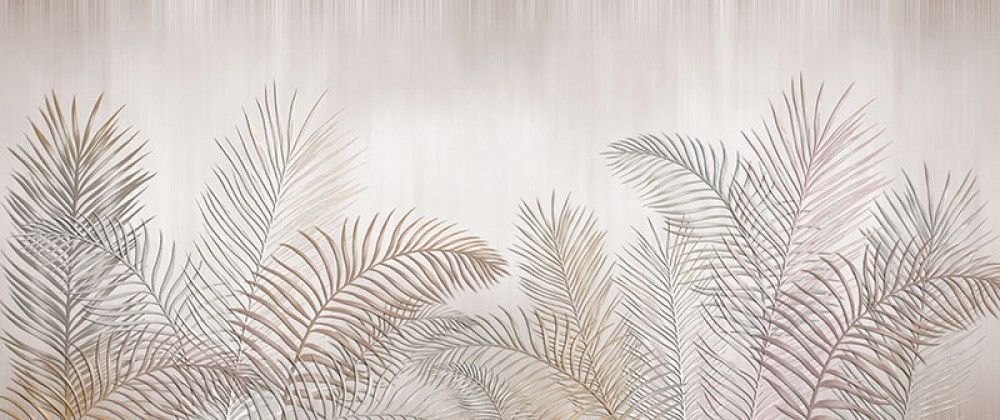 Fototapeta Tropikalne liście palmowe na jasnym tle