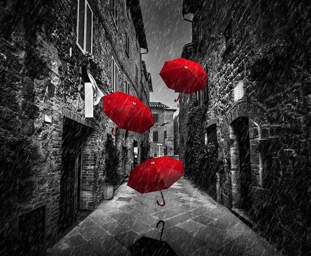  Czerwone parasole