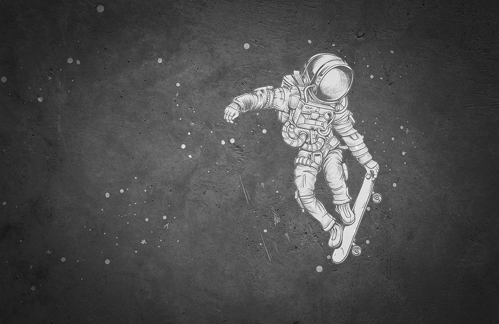 Naklejka na meble Astronauta na desce