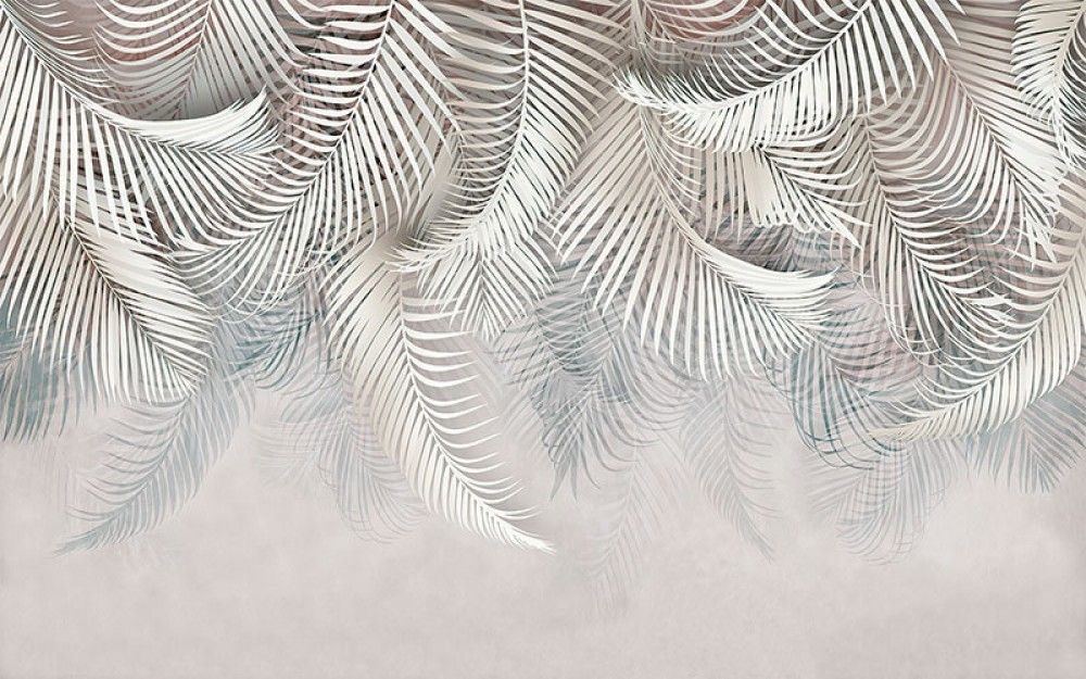 Fototapeta Palmowe liście z efektem 3D