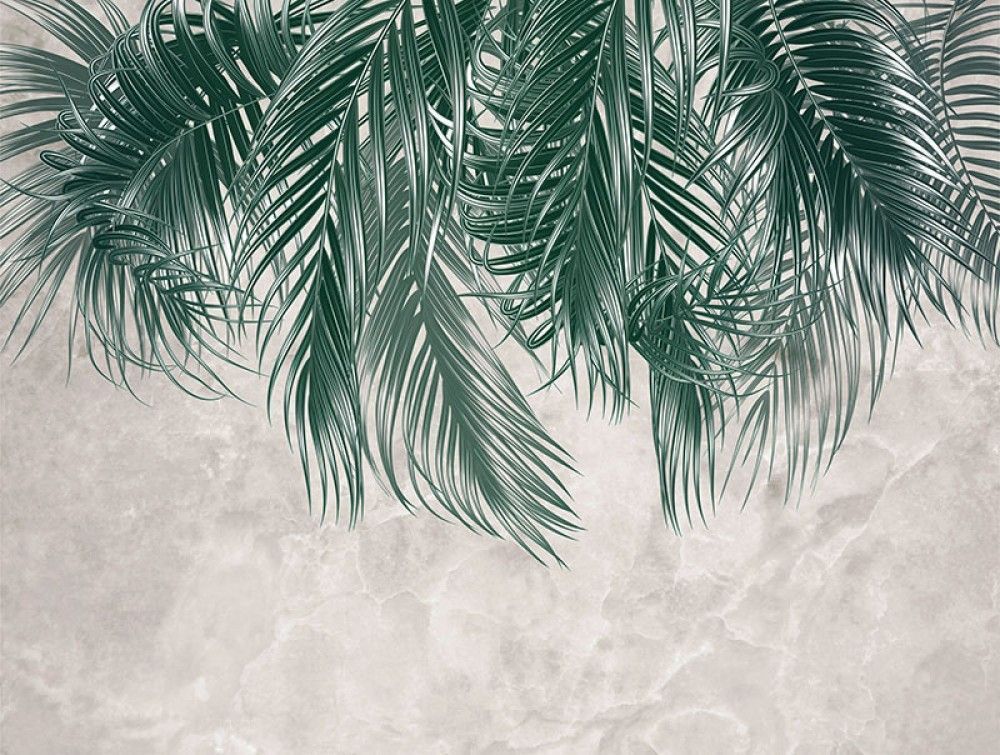 Naklejka na meble Zielone liście palmy