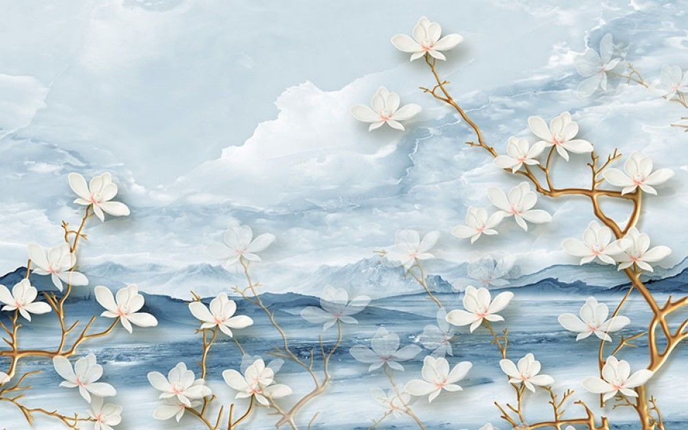 Fototapeta Kwiaty w chmurach
