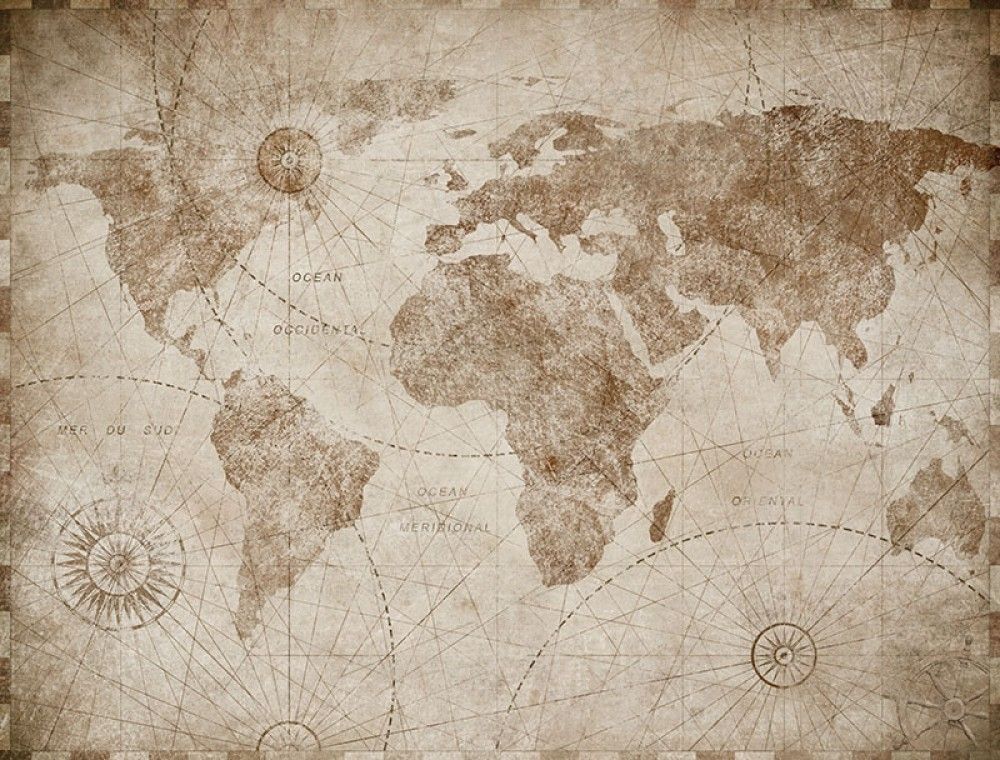 Naklejka na meble Mapa świata w stylu vintage