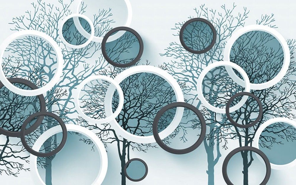Fototapeta Drzewa 3D w kręgach