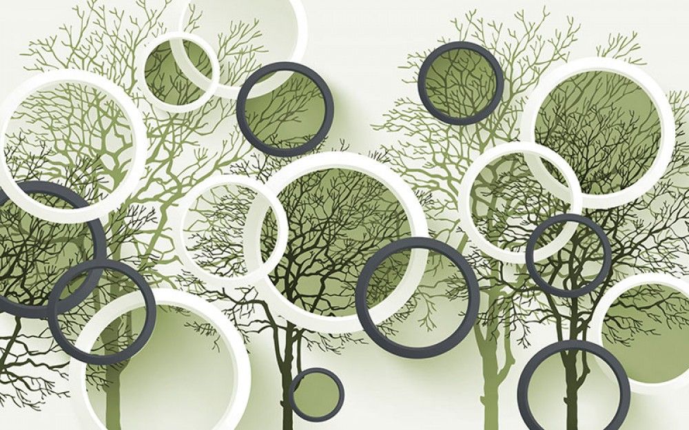 Fototapeta Drzewa 3D w kręgach