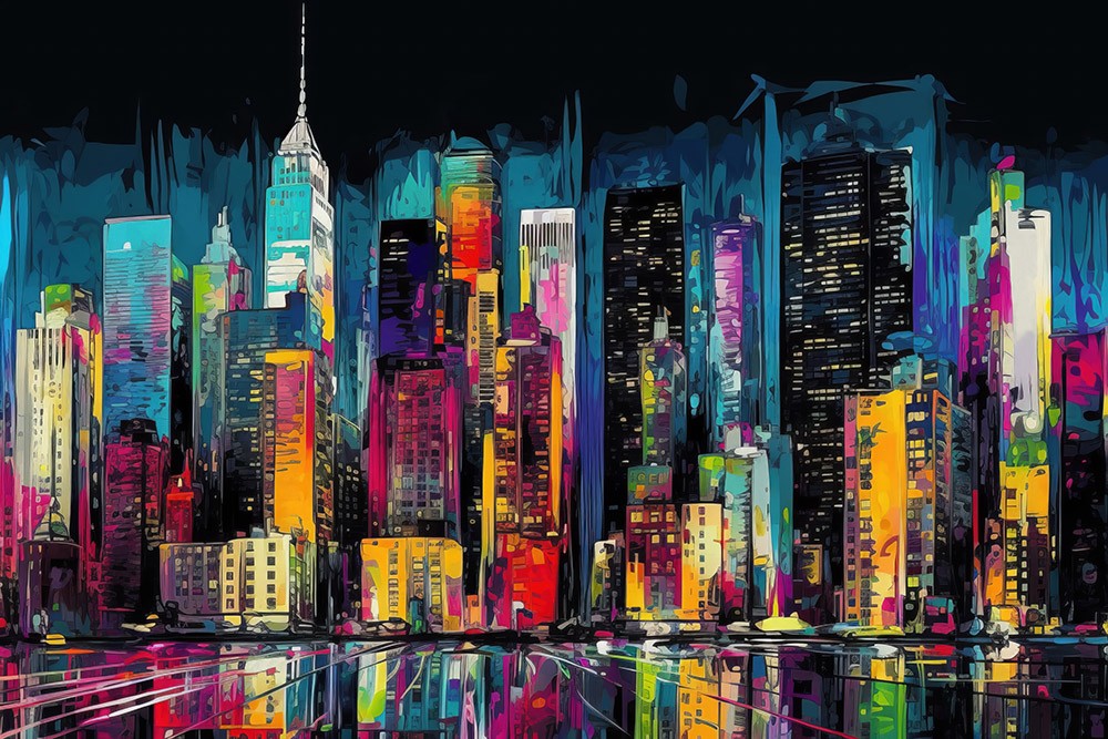 Naklejka na meble Nowy Jork kolorowa abstrakcja