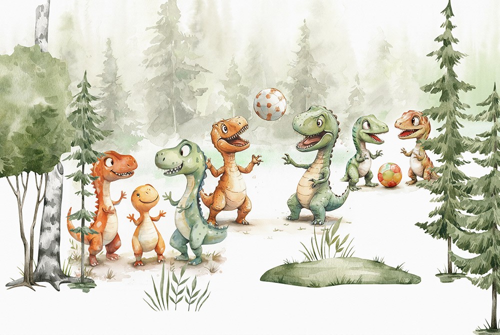  Wesołe dinozaury w lesie