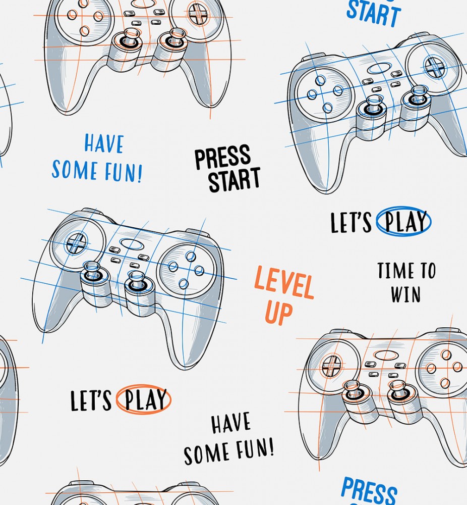 Naklejka na meble Gamepad i napisy, wzór