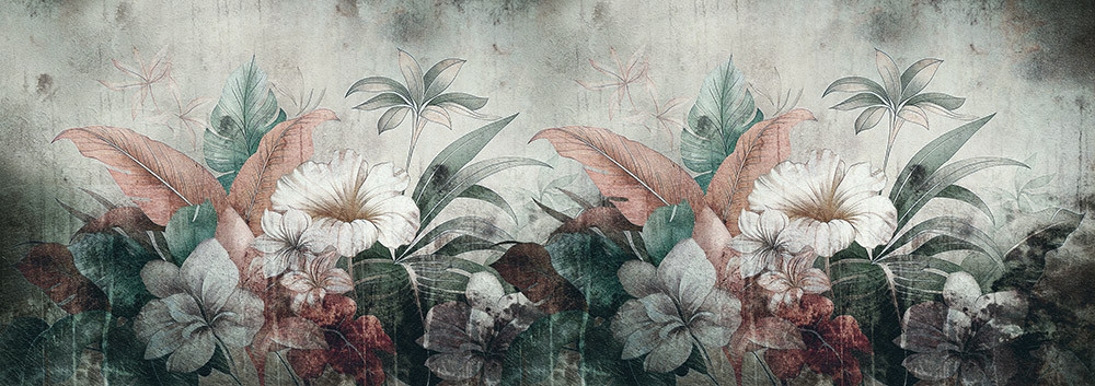 Fototapeta Malowane tropikalne kwiaty