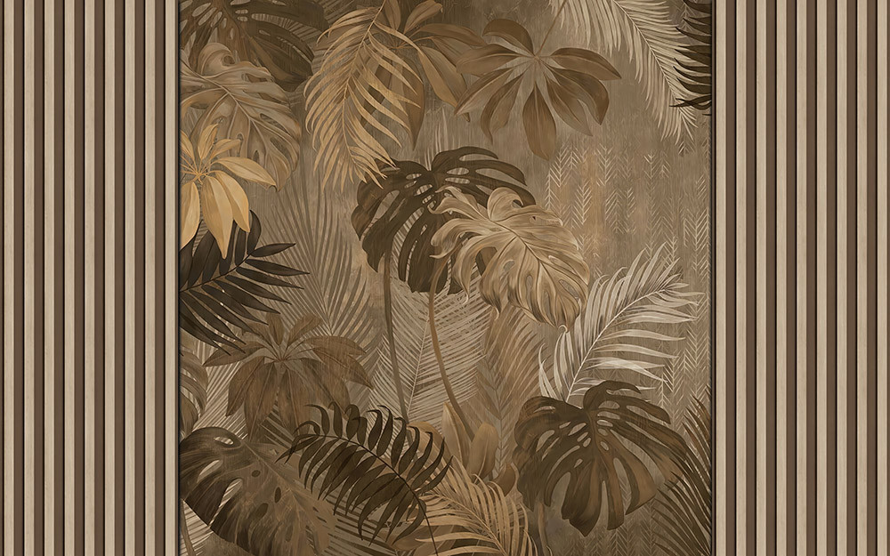 Naklejka na meble Tropikalne liście z panelami