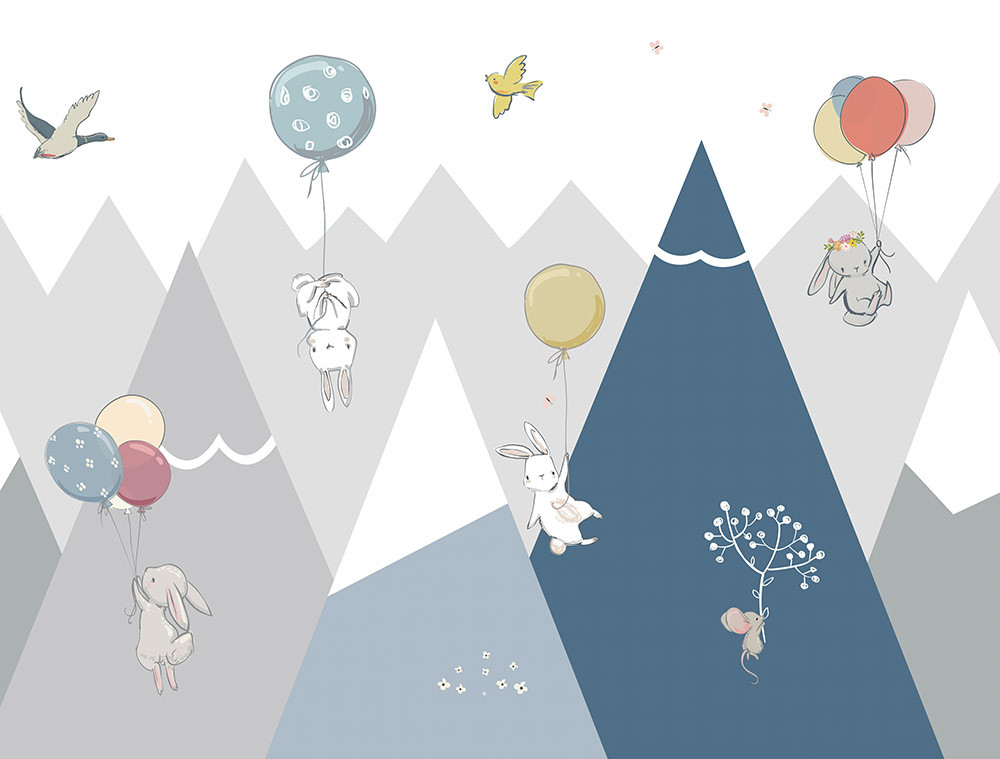 Naklejka na meble Zajączki z balonami