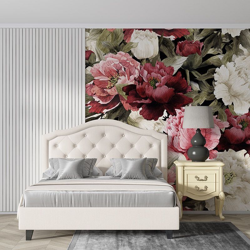 Kwiatowy wzór z piwonie, akwarela