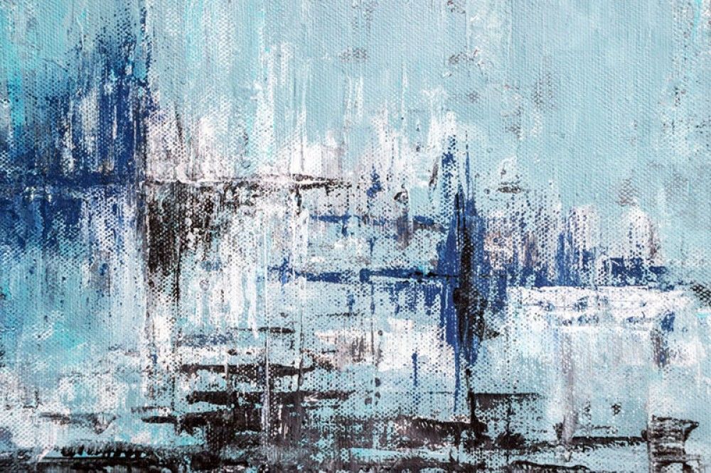 Naklejka na meble Niebieska abstrakcja, malarstwo