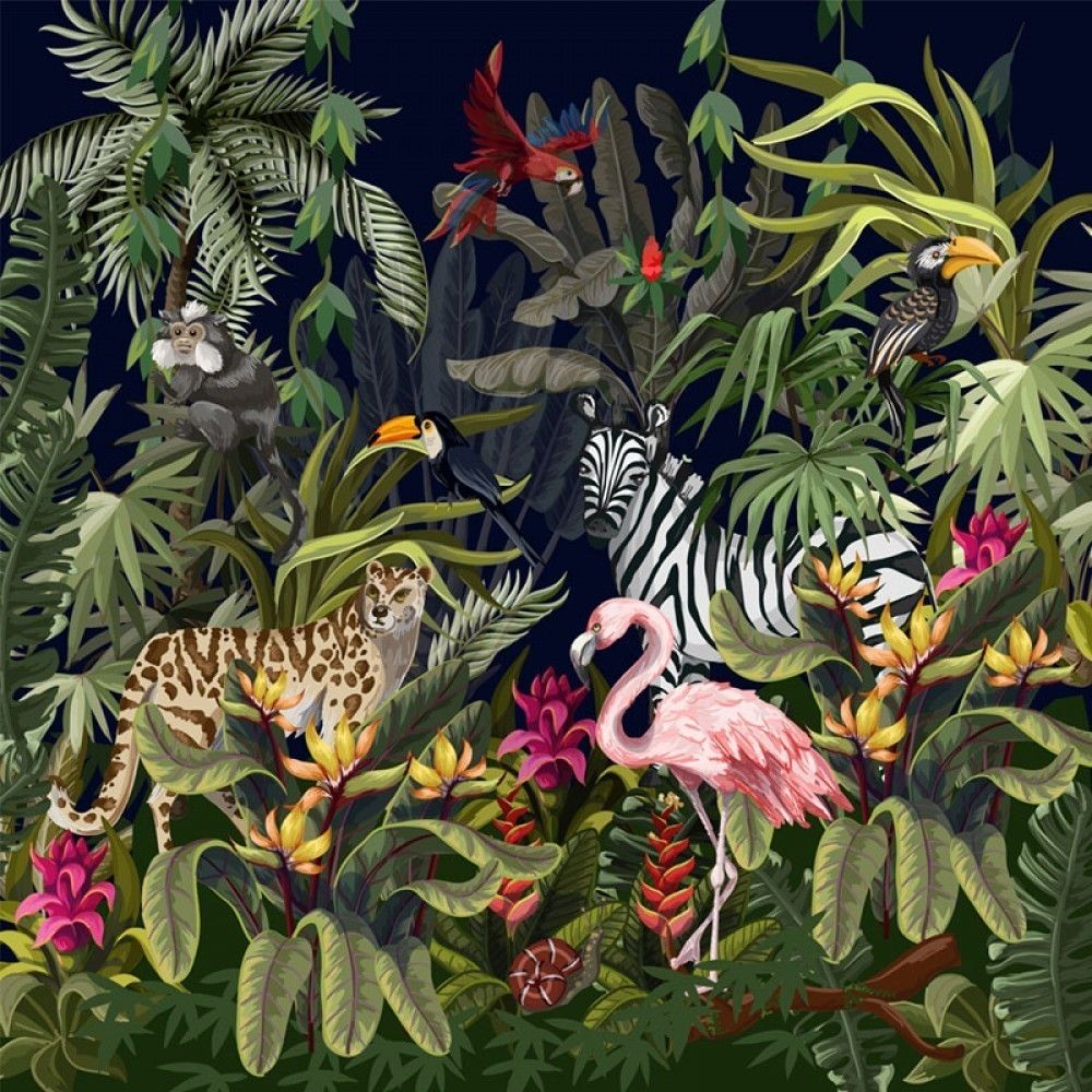 Naklejka na meble Dżungla i zwierzęta