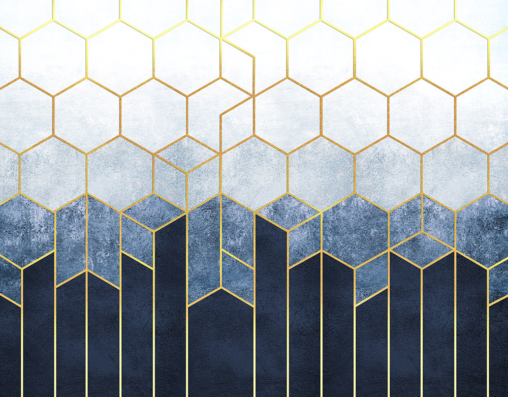 Fototapeta Geometryczna granatowa abstrakcja, wzór