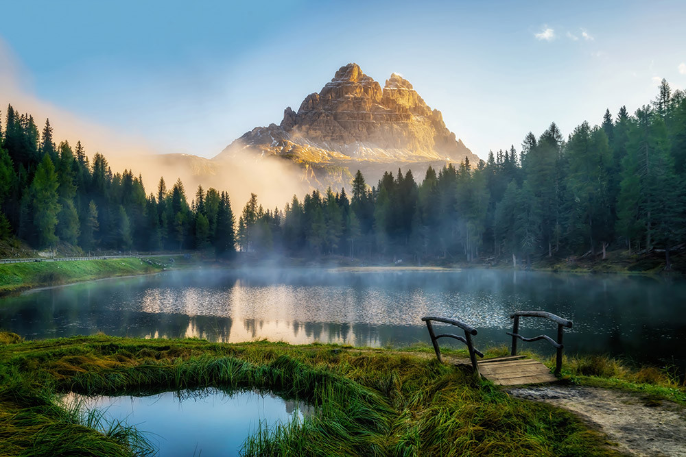 Fototapeta Piękny krajobraz nad jeziorem