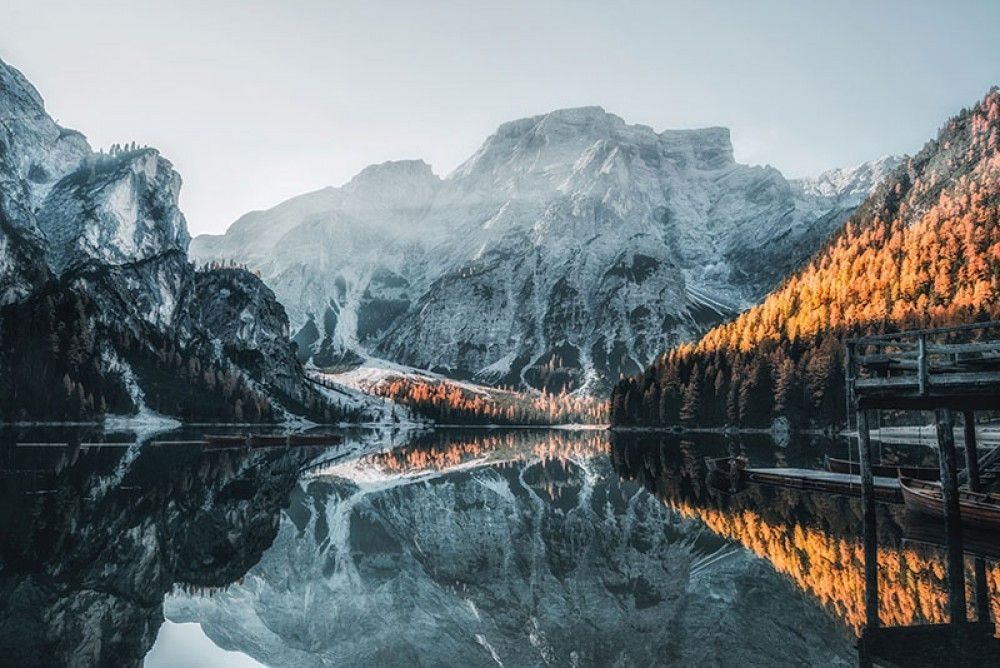 Fototapeta Jezioro w górach we Włoszech